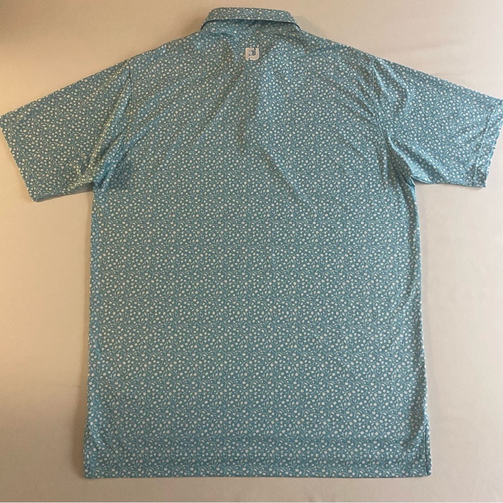 FootJoy Floral Golf Polo Men L Tulips Performance Stretch Shirt - Picture 9 of 12